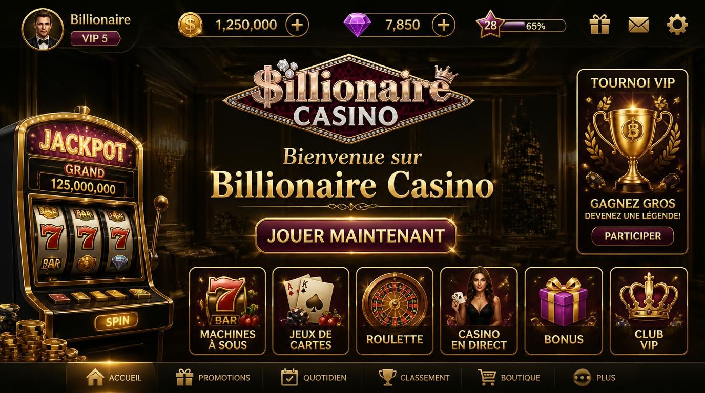 Image d'écran d'ouverture riche et glamour de l'application mobile
