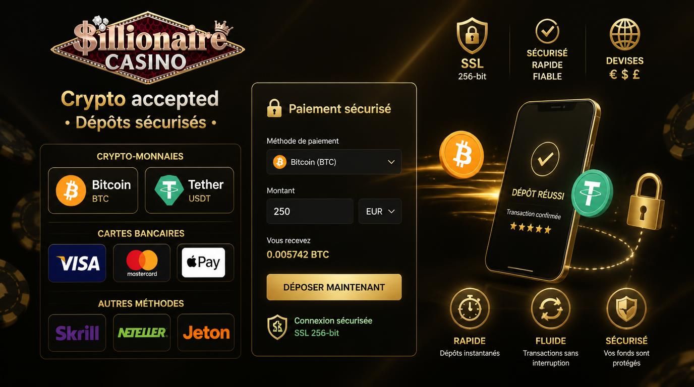 interface bancaire avec options crypto